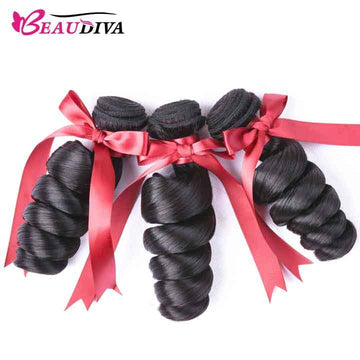 Beaudiva Brazilian Virgin Human Hair Loose Wave 3 Bundles Deal